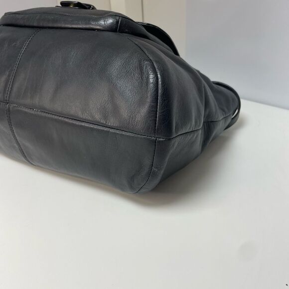 Coach Campbell Belle Black Leather Carryall Tote Shoulder Bag - Picture 7 of 11